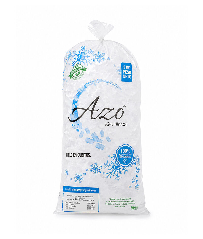 Hielo AZO 3kg en cubitos